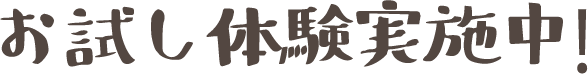 お試し体験実施中!